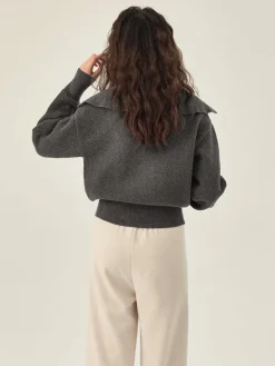 Best Sailor Collar Two-Way Zipper Cardigan Cardigans|Sweaters & Cardigans