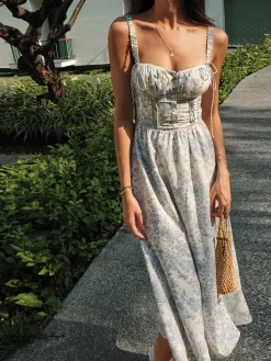 Outlet Sapphire Garden Floral Cami Midi Dress Casual Dresses|Floral Dresses