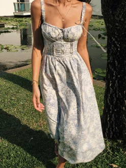 Outlet Sapphire Garden Floral Cami Midi Dress Casual Dresses|Floral Dresses