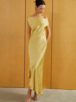 Outlet Satin Backless Sleeveless Long Dress Casual Dresses|Cocktail & Party Dresses