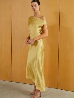 Outlet Satin Backless Sleeveless Long Dress Casual Dresses|Cocktail & Party Dresses