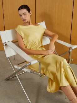 Outlet Satin Backless Sleeveless Long Dress Casual Dresses|Cocktail & Party Dresses