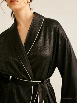 New Satin Contrast Piping Belted Pants Set Pants Sets
