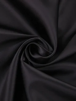 New Satin Mock Neck Tie Back Short Dress Black Dresses|Casual Dresses