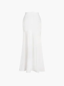 Satin Patchwork Split Maxi Skirt Skirts|Bottoms