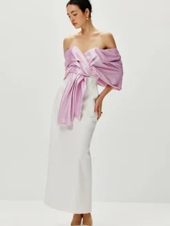Discount Satin Pleated Off Shoulder Top Tank Tops & Camis|Tops