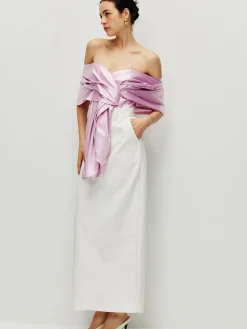 Discount Satin Pleated Off Shoulder Top Tank Tops & Camis|Tops