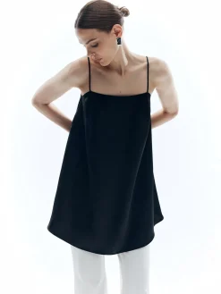 Discount Satin Sleeveless Solid Loose Tank Top Tank Tops & Camis|Tops