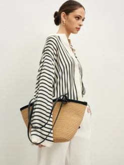 Sale Satin Striped Button Cozy Shirt Blouses & Shirts|Tops