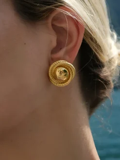 Clearance Screw Thread Round Earrings Earrings|Accessories