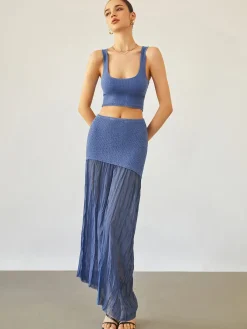 Outlet Sea Breeze Crop Knit Top Sweater Tops|Sweaters & Cardigans