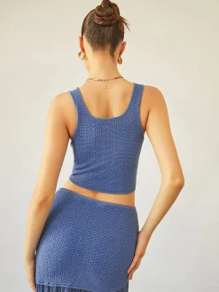 Outlet Sea Breeze Crop Knit Top Sweater Tops|Sweaters & Cardigans