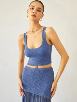 Outlet Sea Breeze Crop Knit Top Sweater Tops|Sweaters & Cardigans