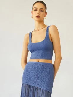 Outlet Sea Breeze Crop Knit Top Sweater Tops|Sweaters & Cardigans