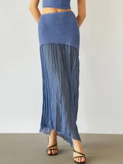 Sea Breeze Patchwork Maxi Skirt Skirts|Knitwear