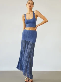 Sea Breeze Patchwork Maxi Skirt Skirts|Knitwear