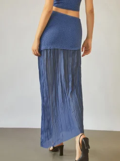 Sea Breeze Patchwork Maxi Skirt Skirts|Knitwear