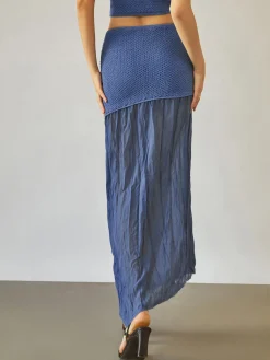 Sea Breeze Patchwork Maxi Skirt Skirts|Knitwear