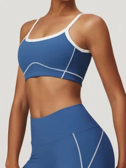Best Seamless Contrast Binding Sports Bra Activewear