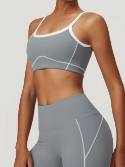 Best Seamless Contrast Binding Sports Bra Activewear