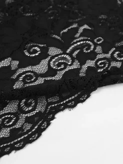 Discount Semi-Sheer Lace Long Dress Black Dresses|Cocktail & Party Dresses