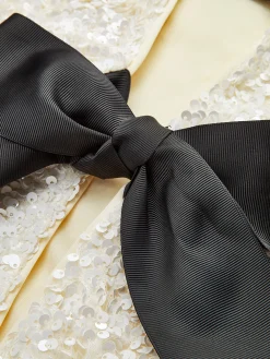 Discount Sequined Velvet Bowknot Decor Blouse Blouses & Shirts|Tops