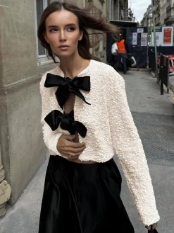 Discount Sequined Velvet Bowknot Decor Blouse Blouses & Shirts|Tops