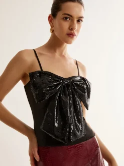 New Sequins Bow Cami Top Tank Tops & Camis|Tops