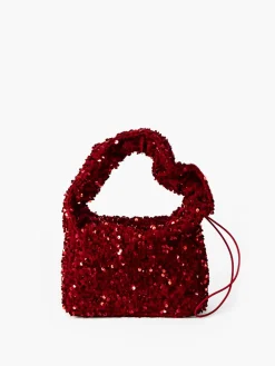 Sequins Drawstring Velvet Armpit Bag Bags|Accessories