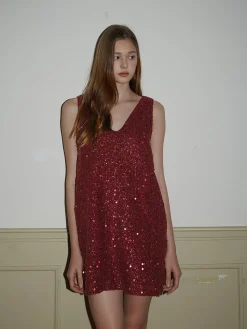 Outlet Sequins Tank Short Dress Casual Dresses|Work Dresses