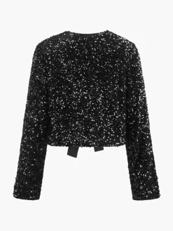 Sequins Velvet Bow Blazer Outerwear|Blazers