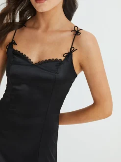 Sexy Lace Knotted Short Dress Black Dresses|Cocktail & Party Dresses