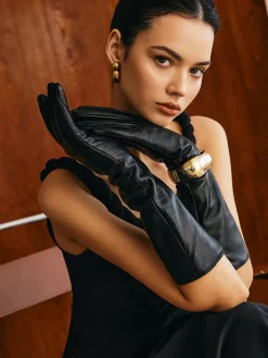 Online Sheepskin Fleece Lined Long Gloves Accessories