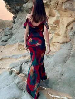 New Sheer Floral Print Cami Long Dress Casual Dresses|Floral Dresses