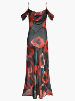 New Sheer Floral Print Cami Long Dress Casual Dresses|Floral Dresses