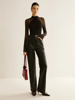 Sheer Long Sleeve Jersey Top T-shirts|Tops
