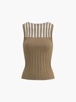 Hot Sheer Ribbed Tank Top Tank Tops & Camis|Tops