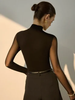 Hot Sheer Sleeve Pleated Blouse Blouses & Shirts|Tops