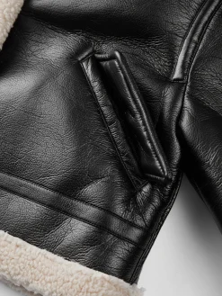 Discount Sherpa Lined Shearling Leather Flight Jacket Outerwear|Jackets