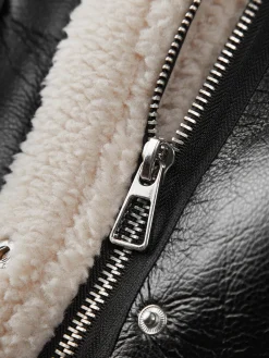 Discount Sherpa Lined Shearling Leather Flight Jacket Outerwear|Jackets