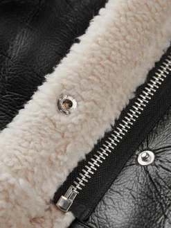 Discount Sherpa Lined Shearling Leather Flight Jacket Outerwear|Jackets