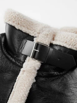 Discount Sherpa Lined Shearling Leather Flight Jacket Outerwear|Jackets