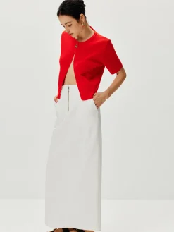 Short Sleeve Button Knit Top Sweater Tops|Sweaters & Cardigans