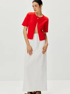 Short Sleeve Button Knit Top Sweater Tops|Sweaters & Cardigans