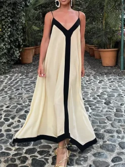 Clearance Sicily Old Money Aesthetics Slip Long Dress White Dresses|Casual Dresses