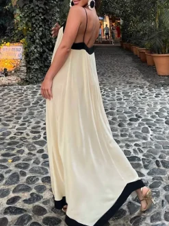 Clearance Sicily Old Money Aesthetics Slip Long Dress White Dresses|Casual Dresses