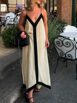 Clearance Sicily Old Money Aesthetics Slip Long Dress White Dresses|Casual Dresses