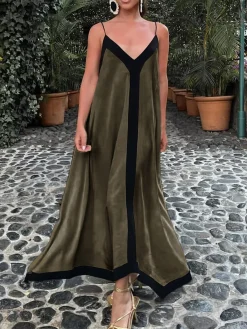 Clearance Sicily Old Money Aesthetics Slip Long Dress White Dresses|Casual Dresses