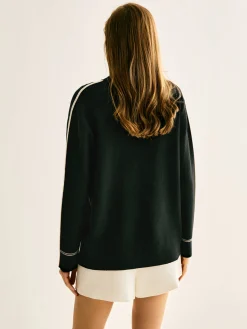 Side Contrast-Striped Turtleneck Sweater Sweater Tops|Sweaters & Cardigans