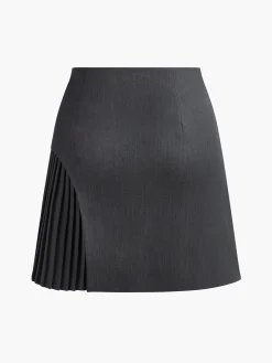 Discount Side Pleated Buckle Belted Skirt Skirts|Bottoms
